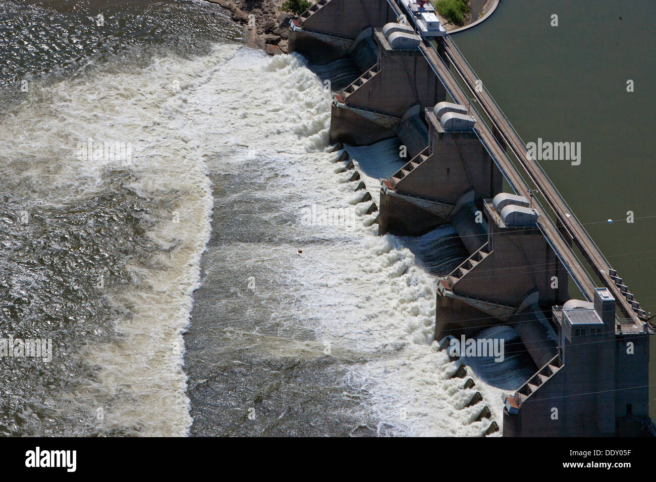 Luftaufnahme McAlpine sperrt und Damm, Ohio River in Louisville, Kentucky Stockfoto