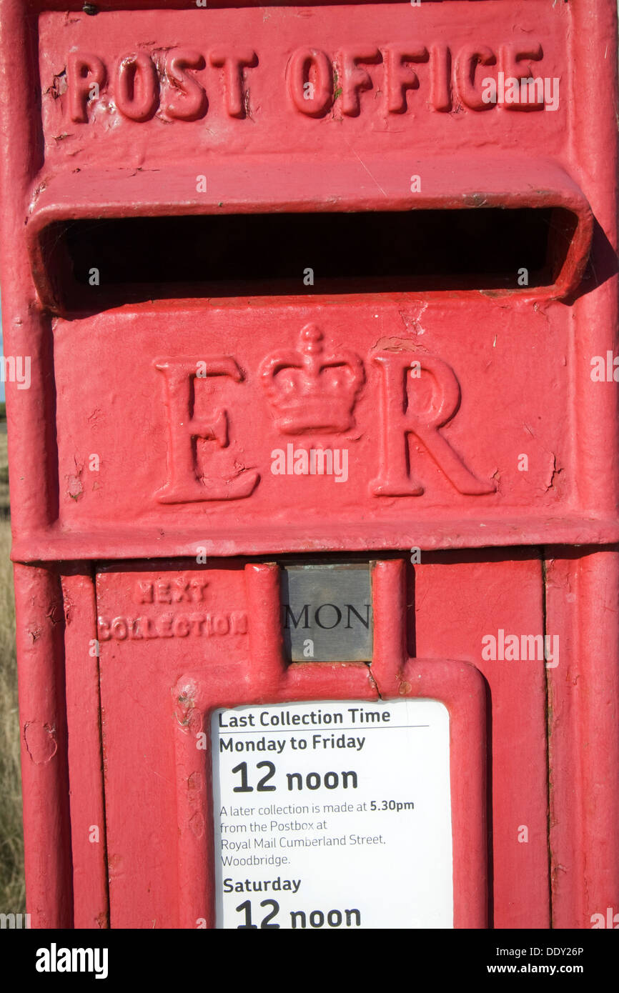 Detail rote Säule Royal Post Briefkasten UK Stockfoto