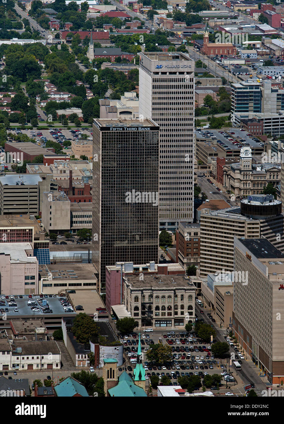 Luftaufnahme Innenstadt von Louisville, Kentucky Stockfoto