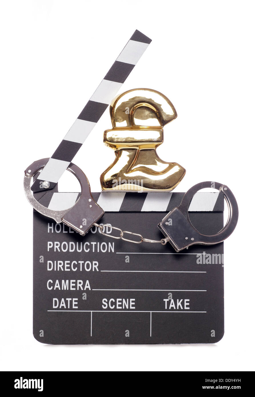 Piraterie kostet Geld in den Film-Industrie-Studio-Ausschnitt Stockfoto