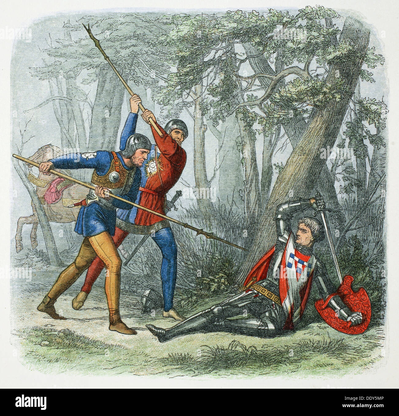 Tod von Warwick der Königsmacher, Schlacht von Barnet, 1471 (1864).  Künstler: James William Edmund Doyle Stockfoto