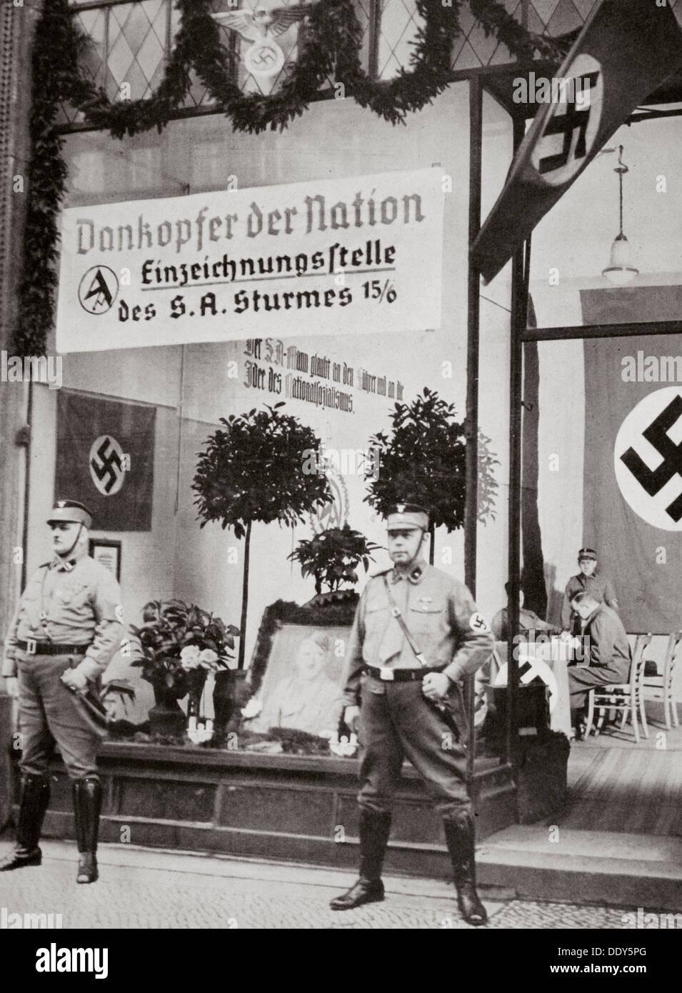 Ersten Weltkriegs-Veteranen melden Sie sich für die SA, Deutschland, 1938. Künstler: unbekannt Stockfoto