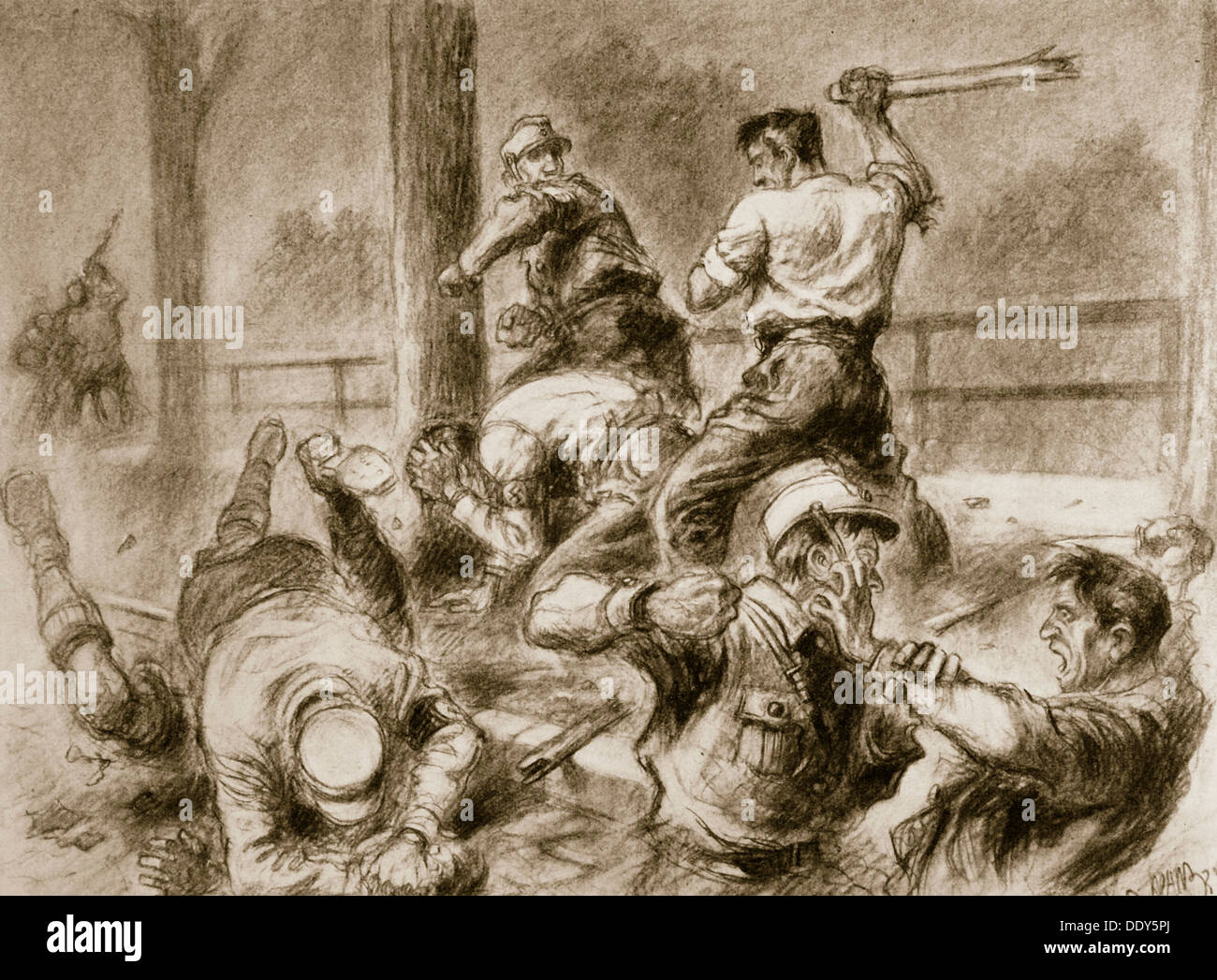 "Die Ermordung von"Genosse"Georg Hirschmann in München", 26. Mai 1927 (1938). Künstler: unbekannt Stockfoto