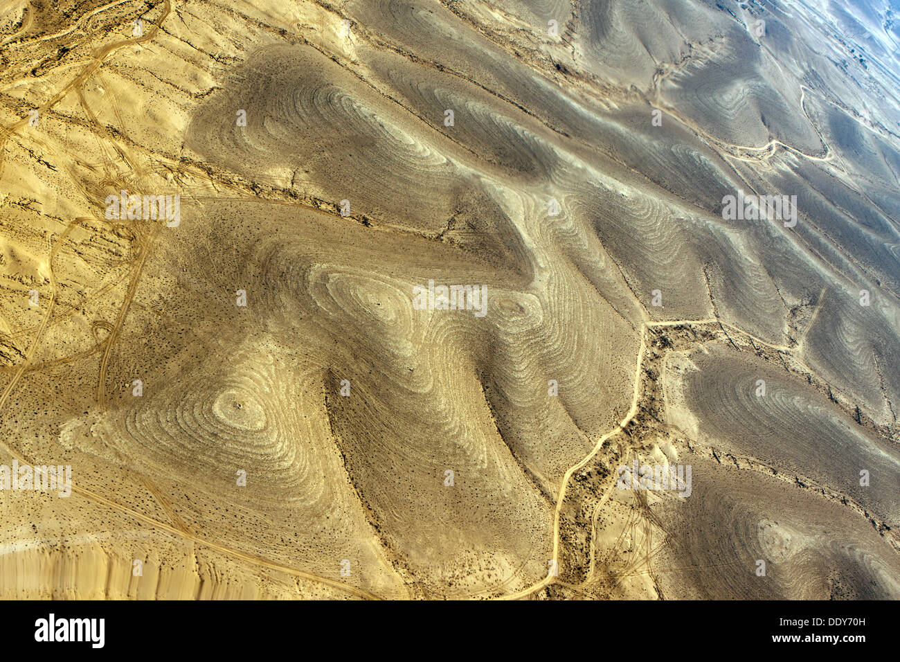 Luftaufnahmen der Negev-Wüste Landschaft, Israel Stockfoto