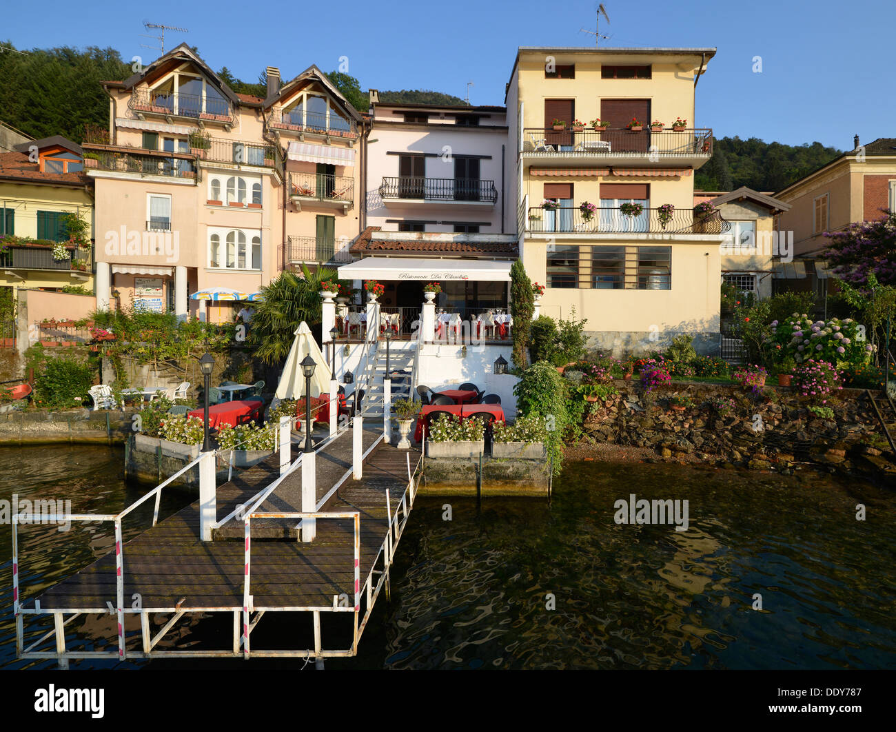 Restaurant da Claudia am Lago di Lugano oder Lago di Lugano Stockfoto