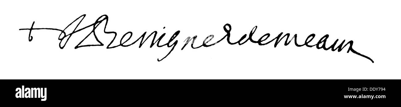 Bossuet, Jacques Benigne, 27.9.1627 - 12.4.1704, französischer Geistlicher und Autor/Schriftsteller, Bischof von Condom 1671 - 1693, Bischof von Meaux 1681 - 1704, Unterschrift, Stockfoto