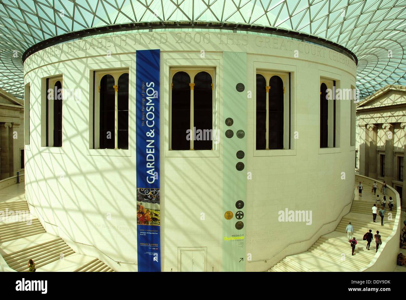 Großer Hof Lesesaal unter Fosters Glasdach. British Museum. London, England, Großbritannien, Europa Stockfoto