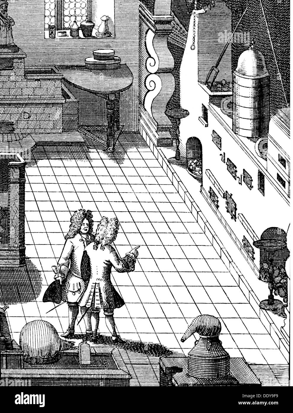 Medizin, Apotheke, Apotheke, Labor, Kupferstich, um 1700, Artist's Urheberrecht nicht geklärt zu werden. Stockfoto