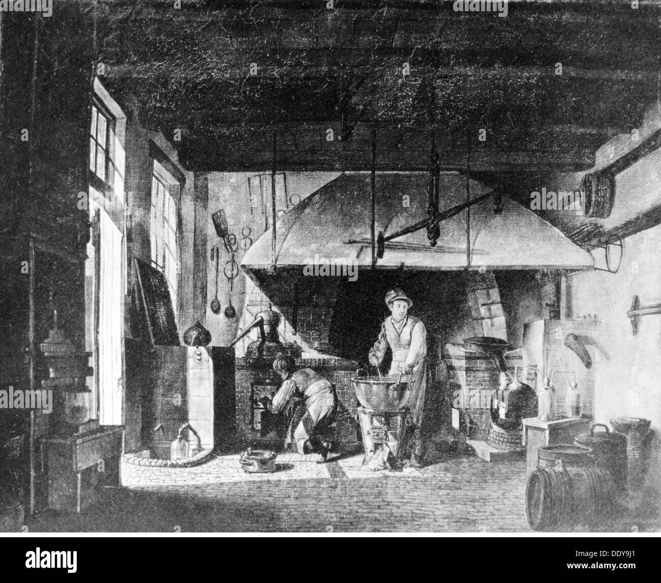 Medizin, Apotheke, Apotheke, Küche der Apotheke, Gemälde von Johannes Rienksz Jelgerhuis (1770 - 1836), 1818, Zusatz-Rechteklärung-nicht vorhanden Stockfoto