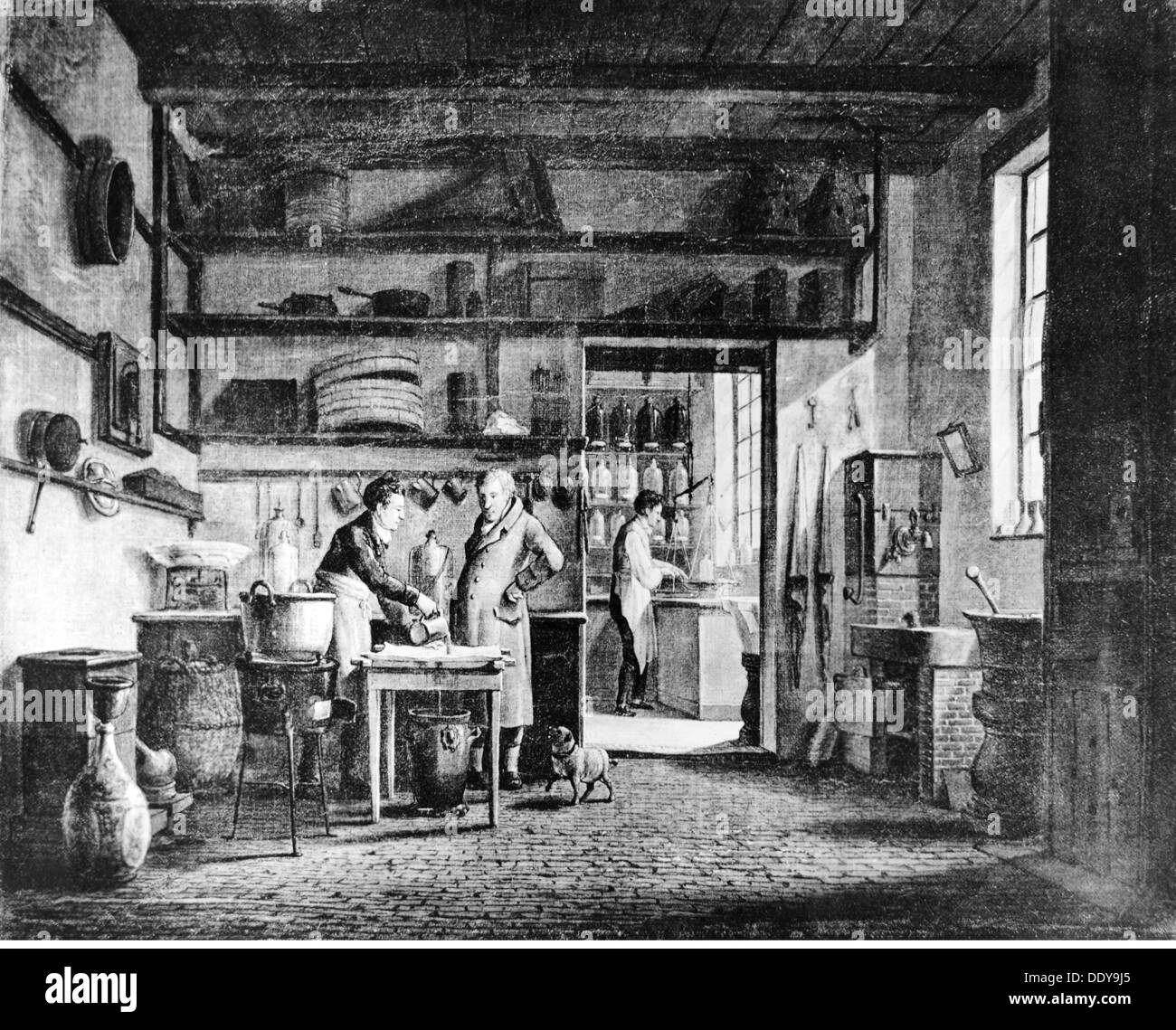 Medizin, Apotheke, Apotheke, Küche der Apotheke d'ailly, Gemälde von Johannes Rienksz Jelgerhuis (1770 - 1836), 1818, Zusatz-Rechte-Clearenzen-nicht vorhanden Stockfoto