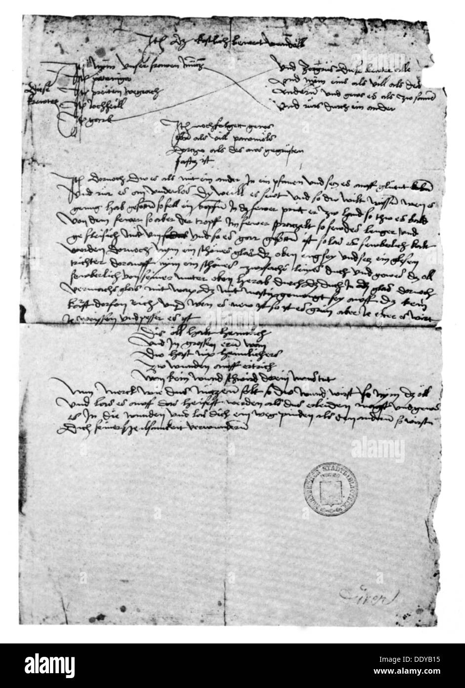 Medizin, Arzneimittel, Formel für eine Wundheilung agent von Albrecht Dürer (1471 - 1528), aus dem 16. Jahrhundert, Autograph PP 364, Artist's Urheberrecht nicht gelöscht werden Stockfoto