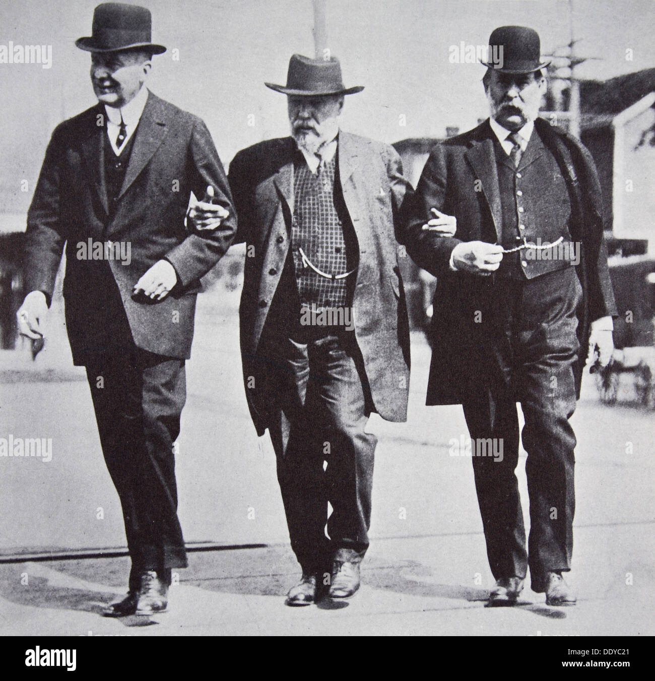 Drei amerikanische Geschäftsleute, 1900 s. Künstler: unbekannt Stockfoto