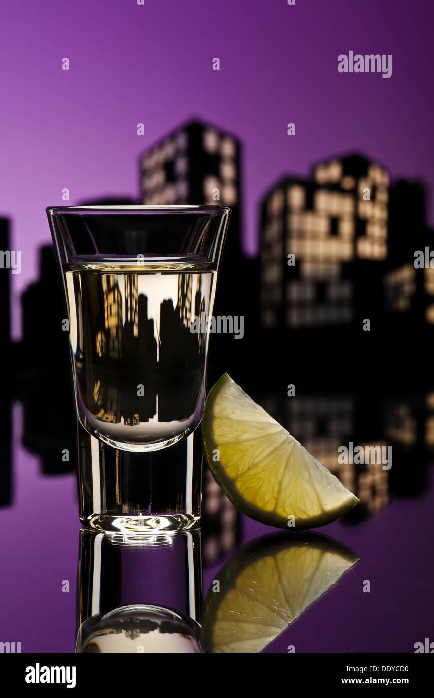 Tequila in farbenfrohe Stadtbild Einstellung zu schießen Stockfoto