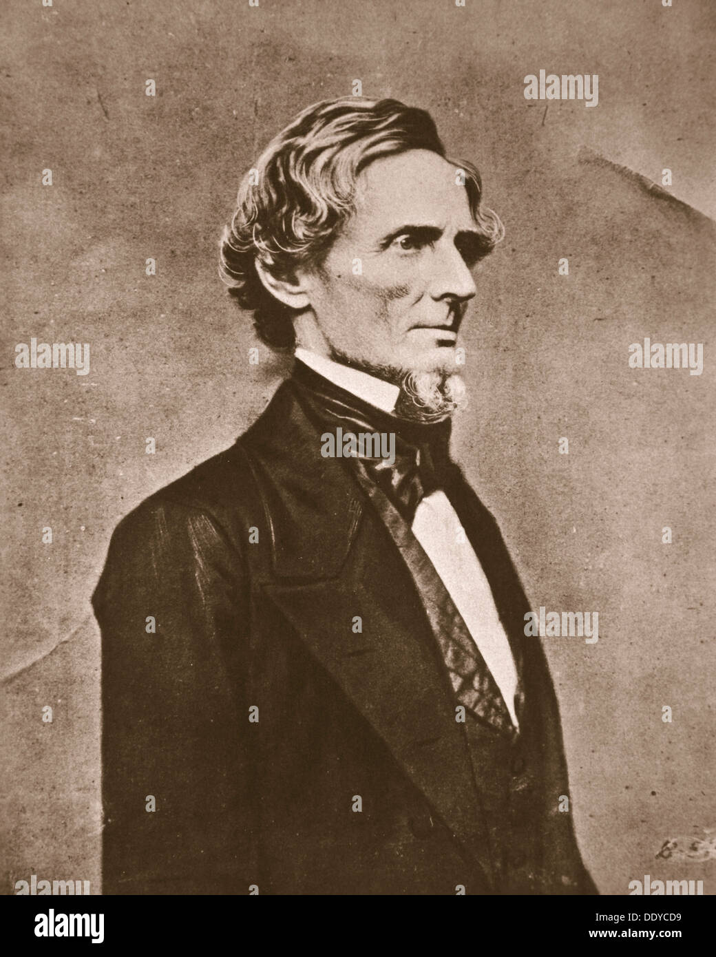 Jefferson Davis, Präsident der Konföderierten Staaten von Amerika, c1855-c1865. Künstler: unbekannt Stockfoto