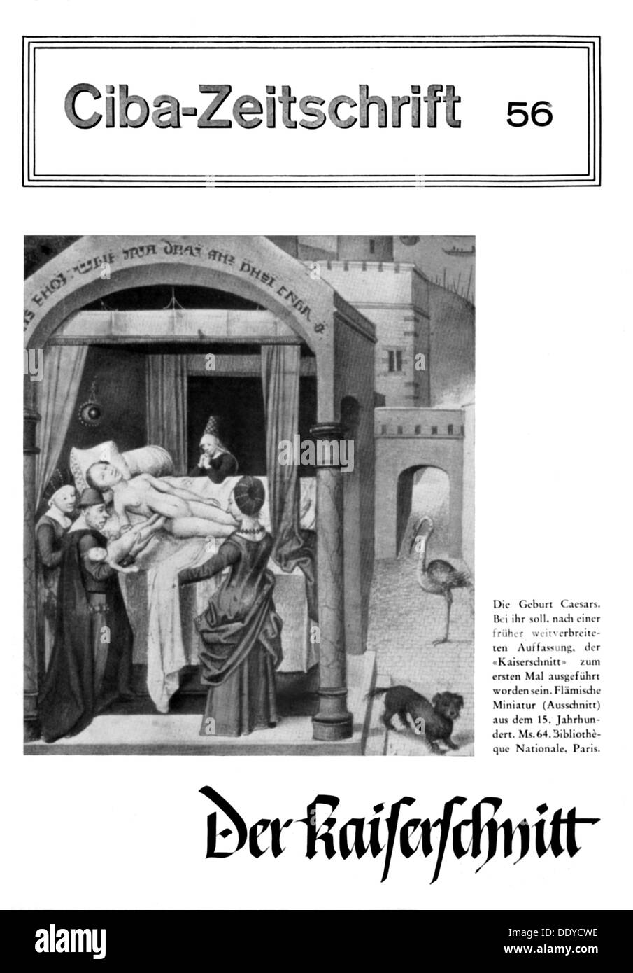Presse / Medien, Zeitschriften, 'Ciba-Zeitschrift' 56, Band 5, The Cesarean, Titelseite, Wehr, 1952, Additional-Rights-Clearences-not available Stockfoto