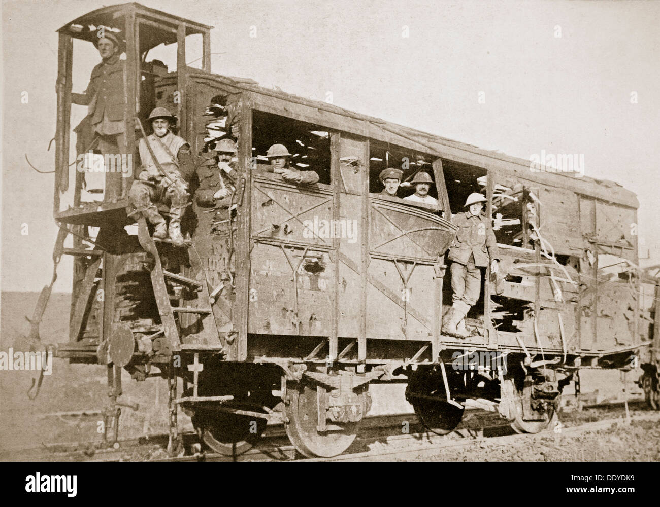 Erfasst deutsche Eisenbahnwagen, Ancre, Frankreich, Weltkrieg, 1916. Künstler: unbekannt Stockfoto