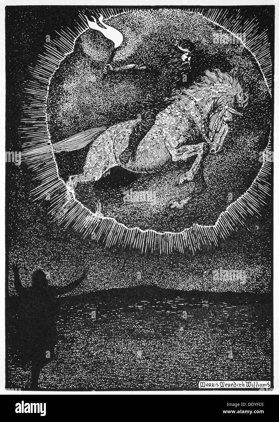 "Die Vision des Menschen auf das graue Pferd", 1913.  Künstler: Morris Meredith Williams Stockfoto