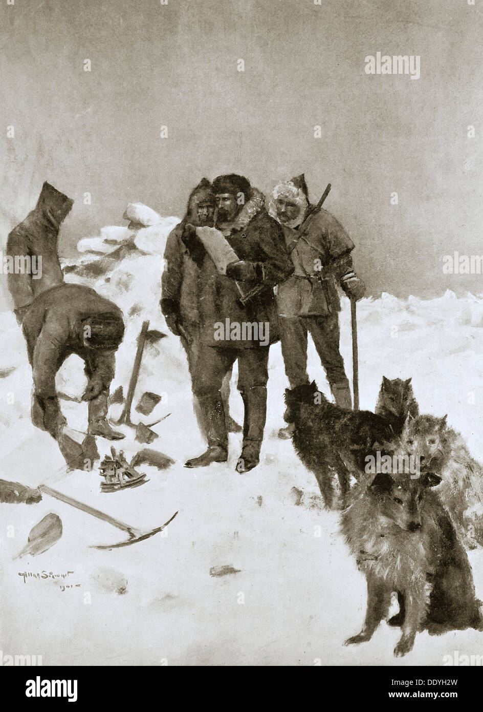 Kapitän McClintock Suche nach vermissten Polarforscher Sir John Franklin, 6. Mai 1859 (1901). Künstler: unbekannt Stockfoto