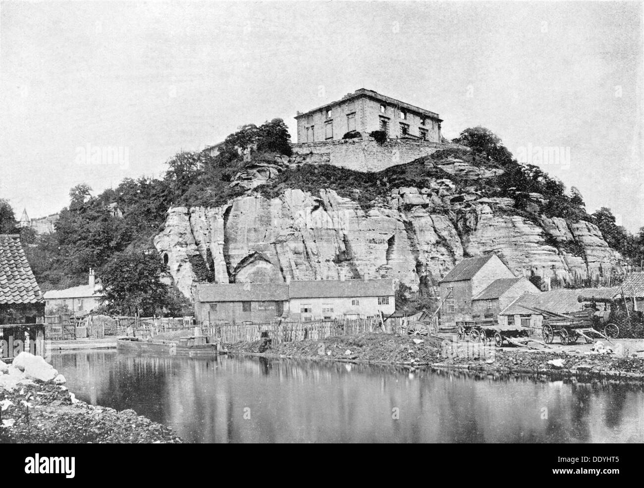 Das Nottingham Castle vor der Restauration, Nottinghamshire, c 1865. Artist: Unbekannt Stockfoto