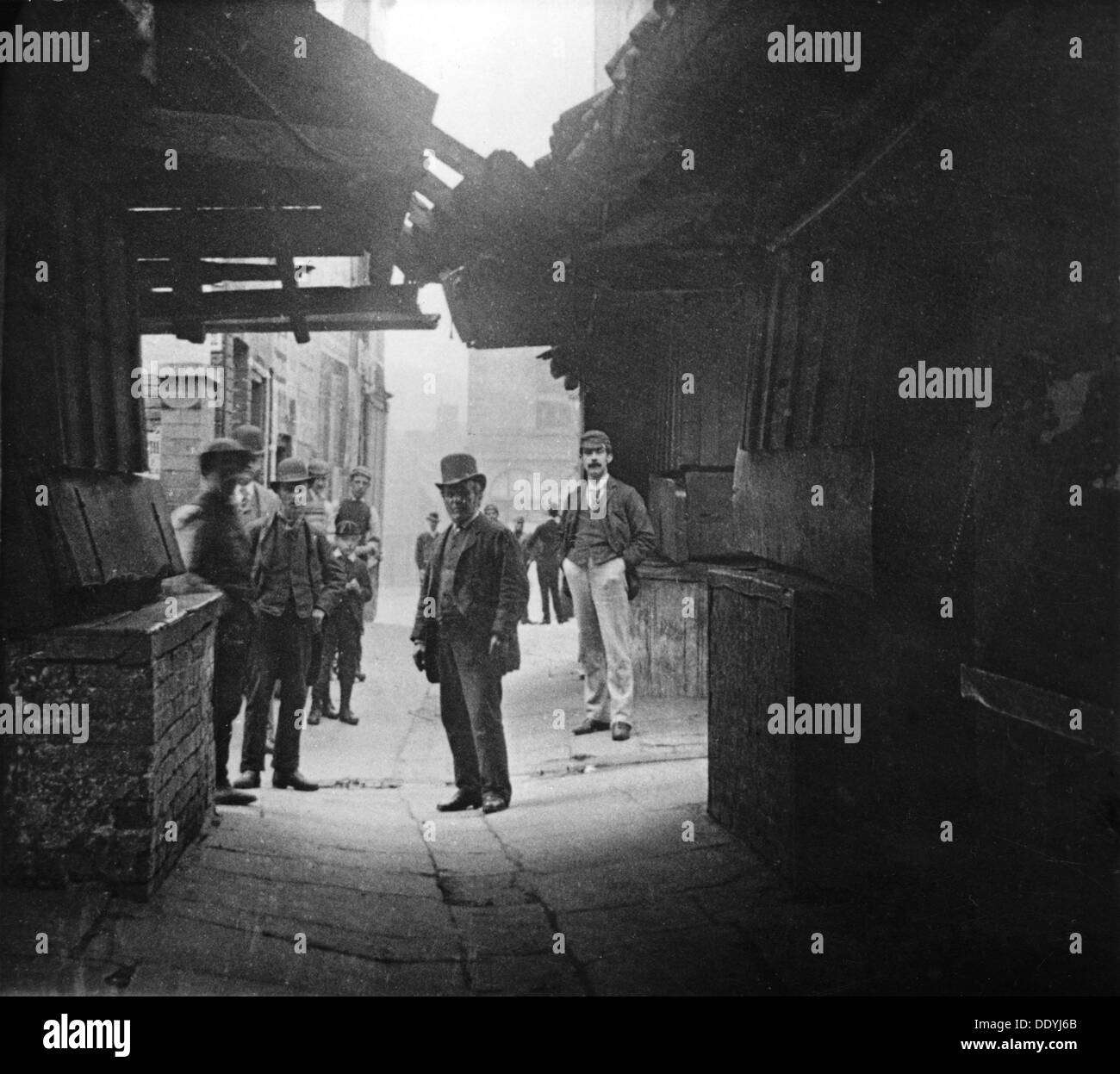 The Shambles, Chesterfield, Derbyshire, c 1887. Artist: Unbekannt Stockfoto