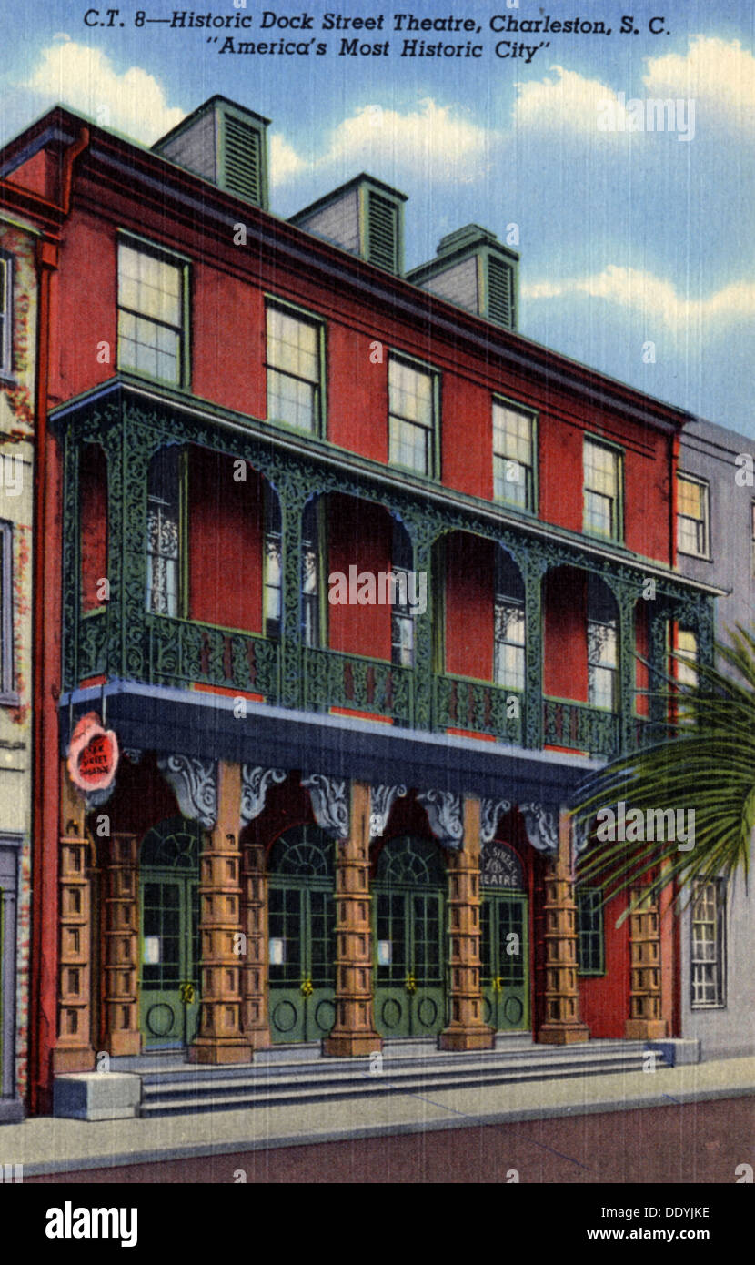 Historische Dock Street Theatre, Charleston, South Carolina, USA, 1940. Artist: Unbekannt Stockfoto