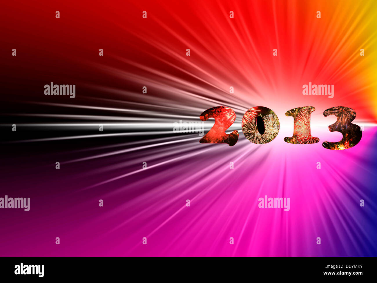 Abbildung, 2013, neues Jahr, mit Sternenkranz, Datum Stockfoto