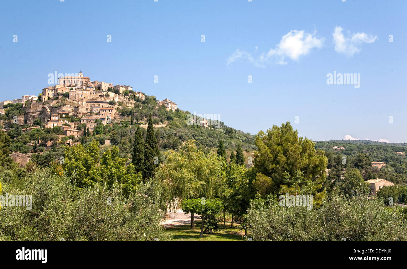 Blick auf Gordes, Provence, Frankreich, Europa Stockfoto