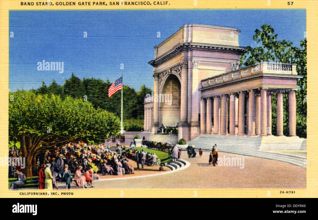 Band stehen, Golden Gate Park, San Francisco, Kalifornien, USA, 1932. Artist: Unbekannt Stockfoto