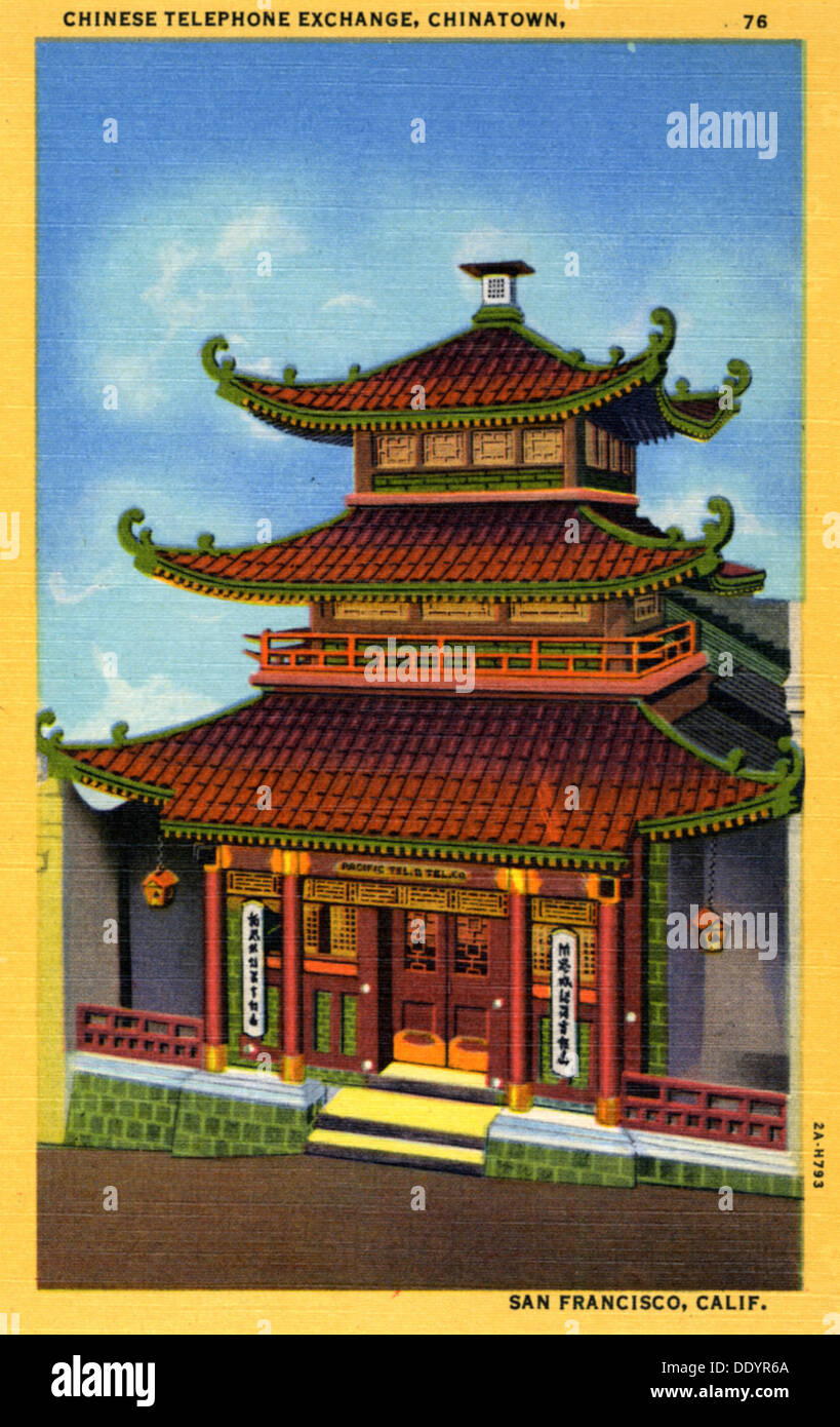 Chinesische Telefonzentrale, Chinatown, San Francisco, Kalifornien, USA, 1932. Artist: Unbekannt Stockfoto