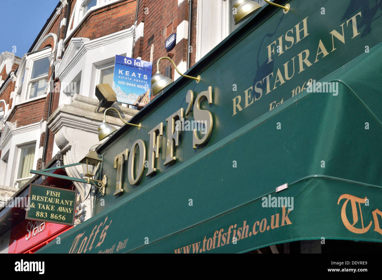 Toff Fish &amp; Chips Restaurant, Muswell Hill, London, UK. Stockfoto