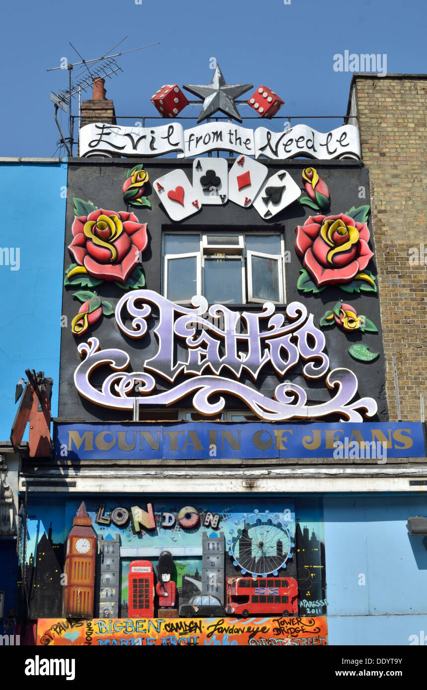 Bunten und aufwendigen Ladenfront in Camden Town, London, UK. Stockfoto