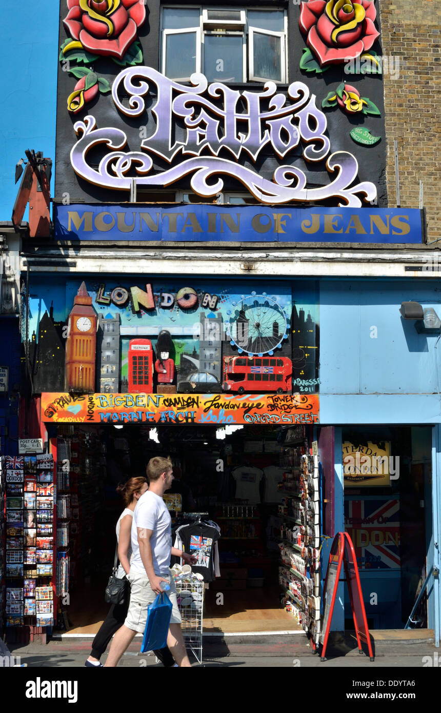 Bunten und aufwendigen Ladenfront in Camden Town, London, UK. Stockfoto