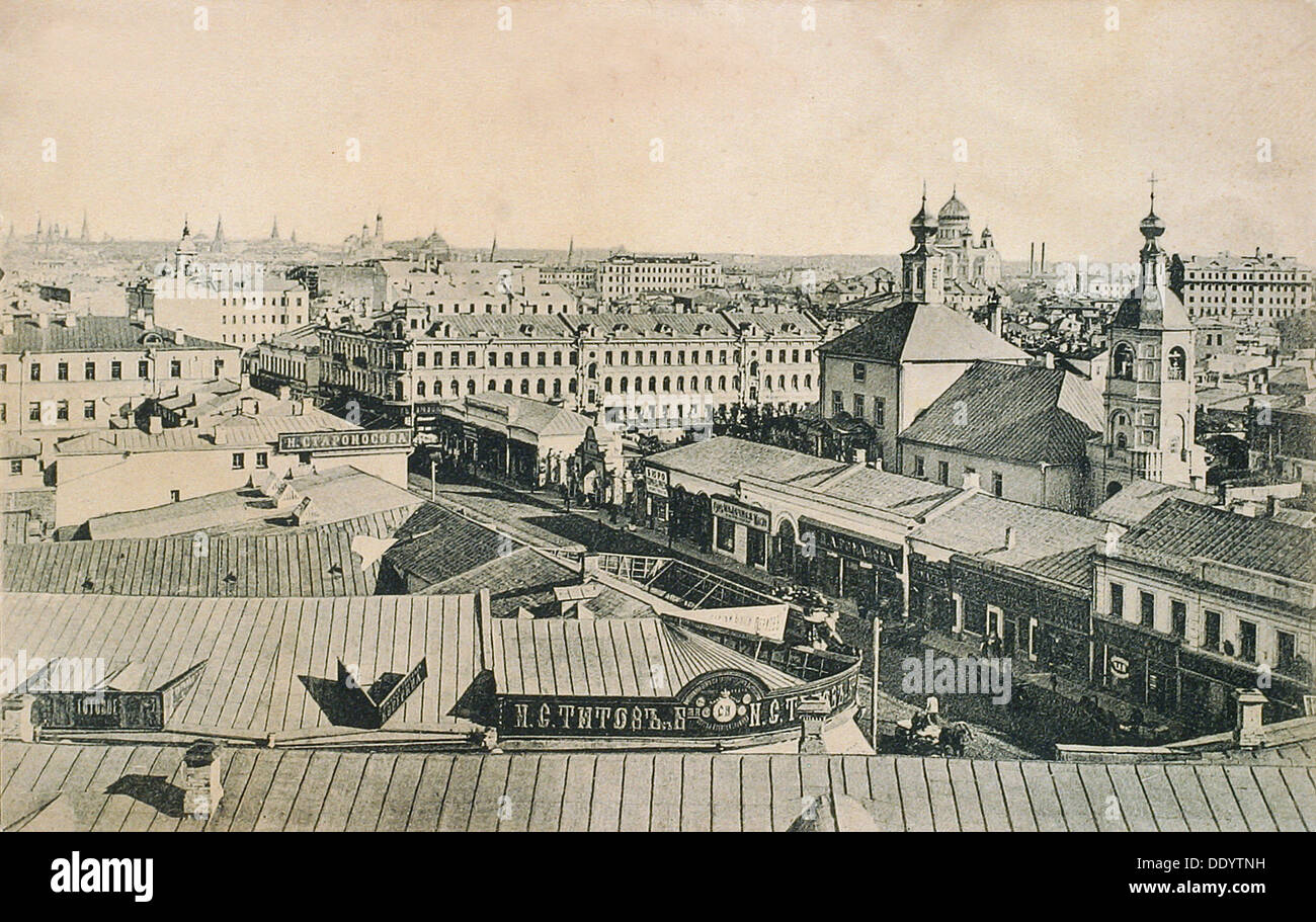 Blick auf den Arbat in Moskau, Russland, aus dem späten 19. oder frühen 20. Jahrhundert. Artist: Unbekannt Stockfoto