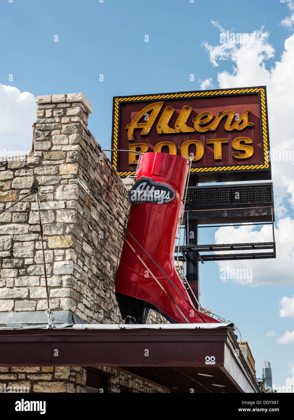 Allen boots Store auf der South Congress Avenue Shopping District in Austin, Texas. Stockfoto