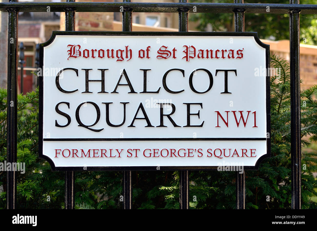 Chalcot Square Straße Zeichen, Primrose Hill NW1, London, UK. Stockfoto