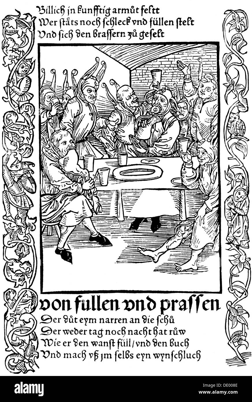 Illustration aus dem Buch Narrenschiff von Sebastian Brant, 1494. Künstler: Albrecht Dürer Stockfoto