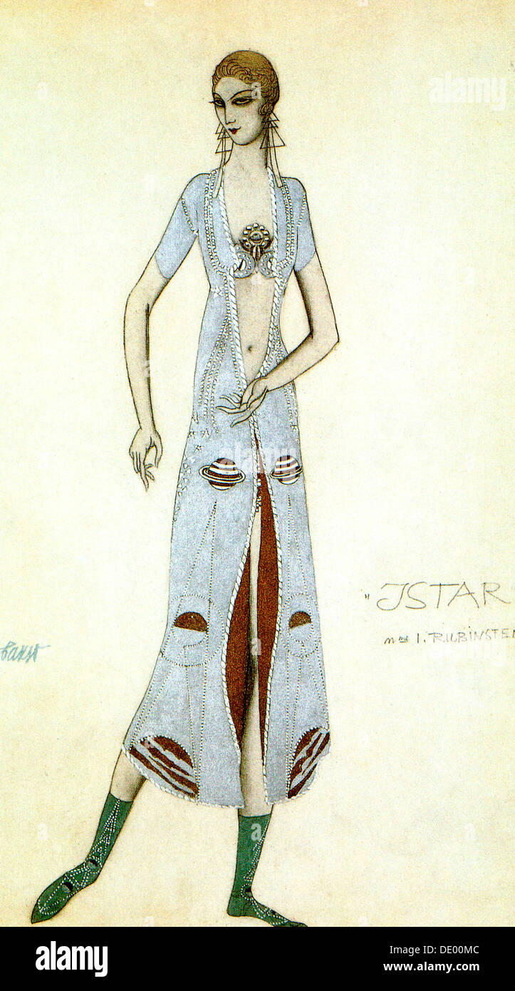 Kostüm-Design für Ida Rubinstein als Ishtar, 1924.  Künstler: Leon Bakst Stockfoto