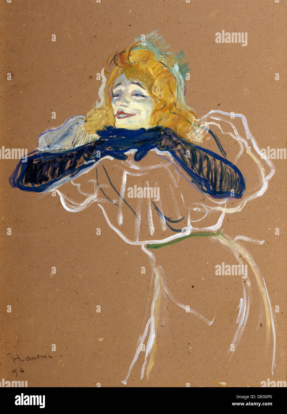 "Die Sängerin Yvette Guilbert", 1894.  Künstler: Henri de Toulouse-Lautrec Stockfoto