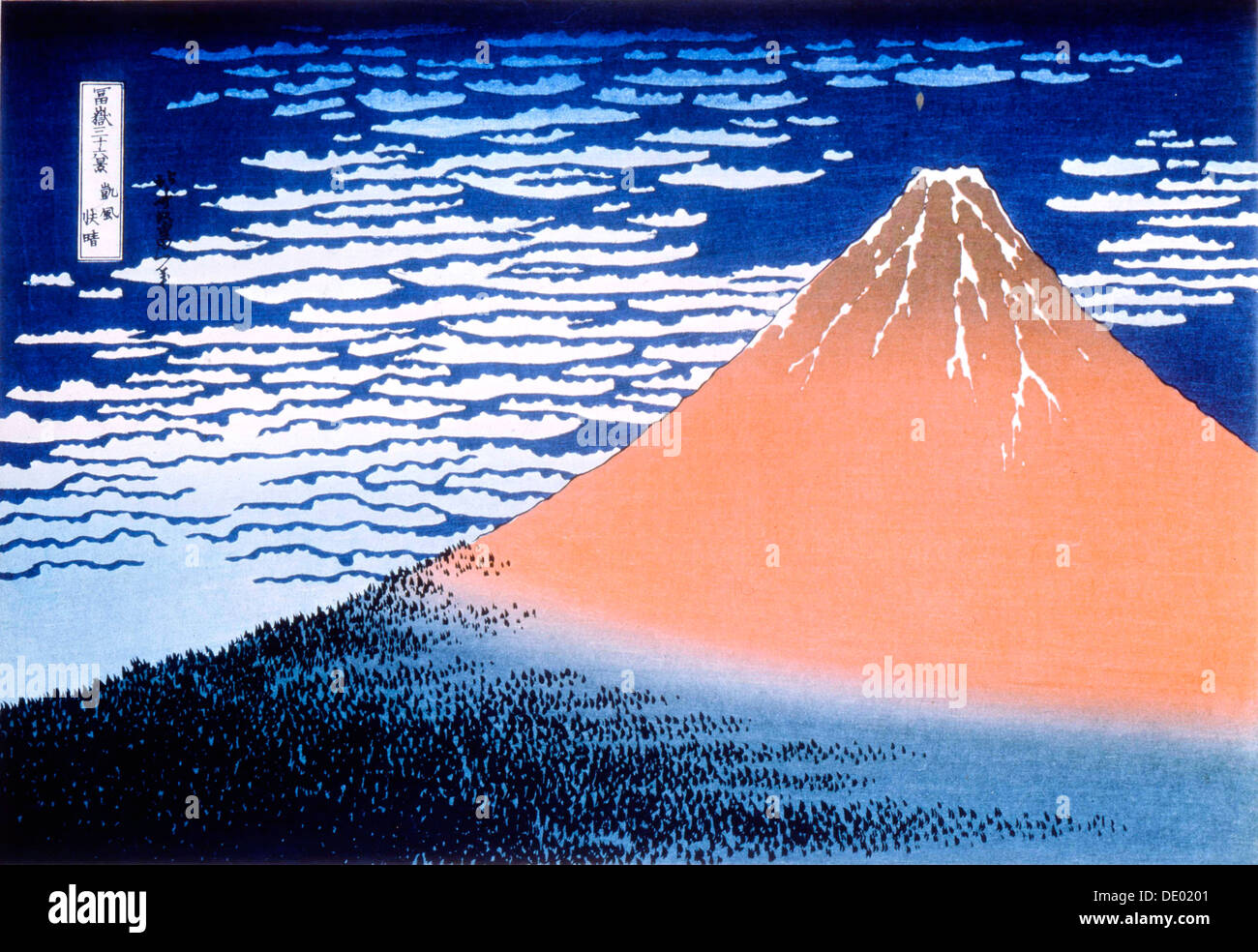 "Rote Fuji", 1823-1831.  Künstler: Hokusai Stockfoto