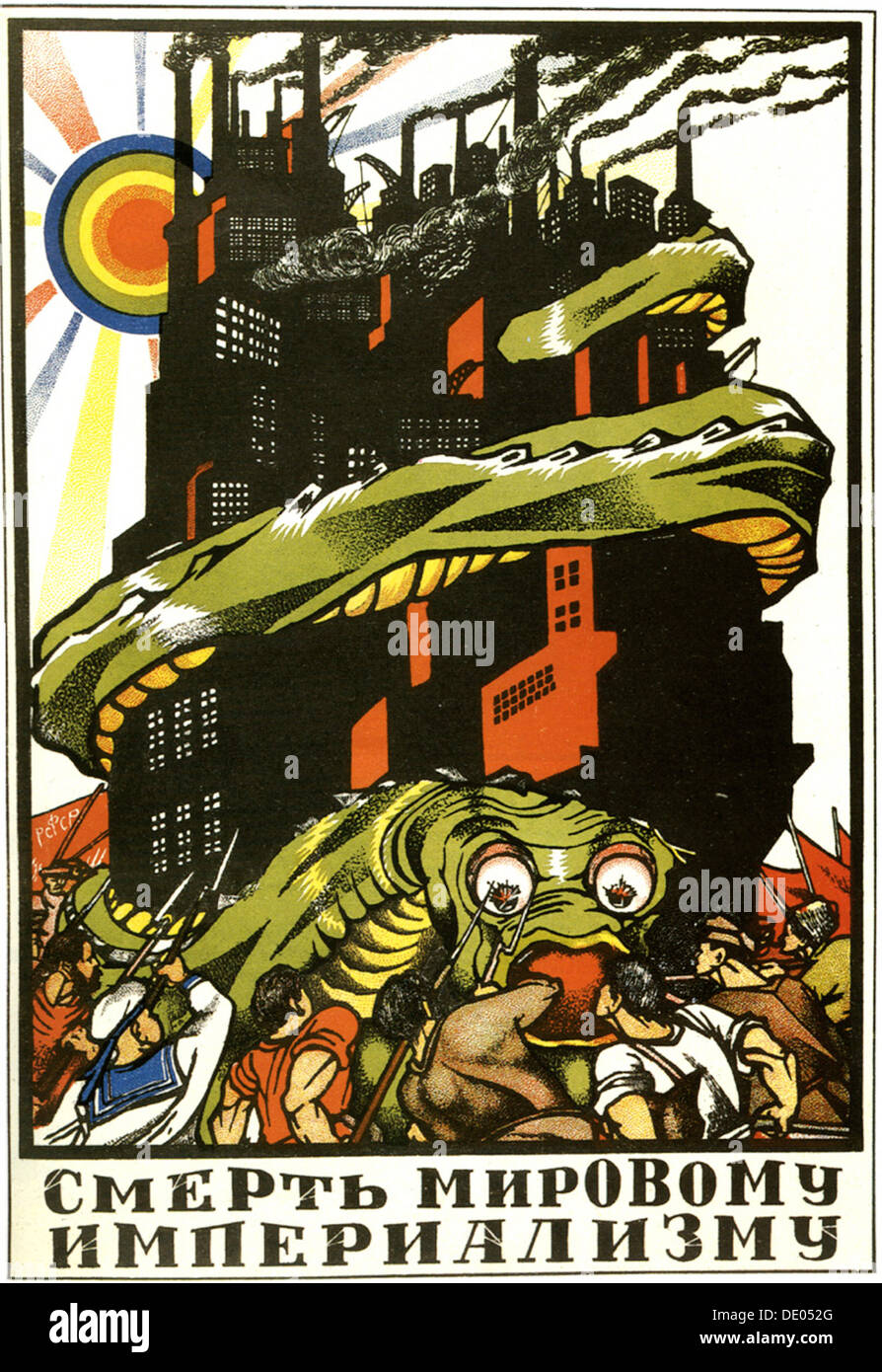 "Tod Weltimperialismus", Plakat, 1919.  Künstler: Dmitriy Stakhievich Moor Stockfoto