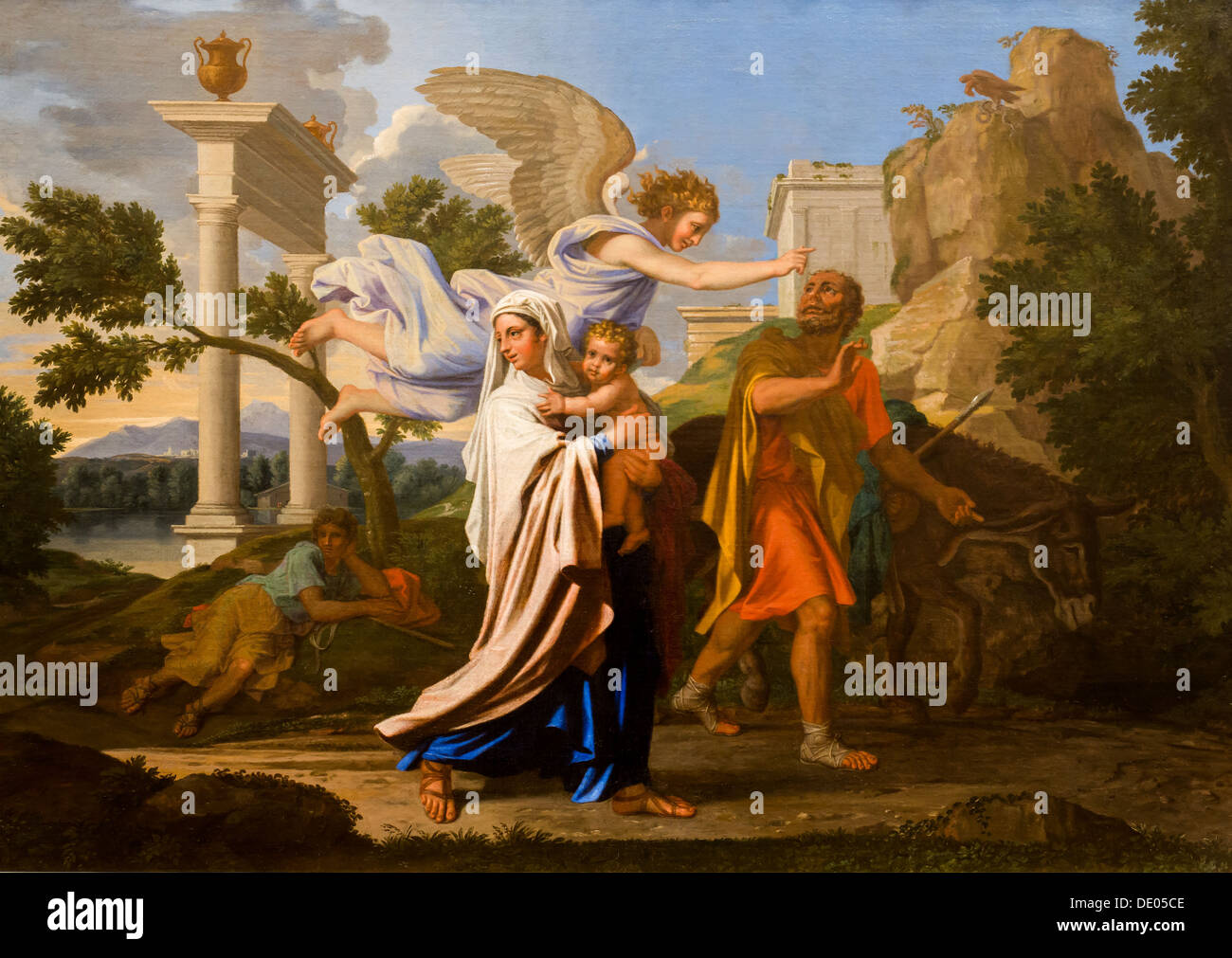 17. Jahrhundert - die Flucht nach Ägypten, 1657 - Nicolas Poussin Philippe Sauvan-Magnet / aktive Museum Öl auf Leinwand Stockfoto