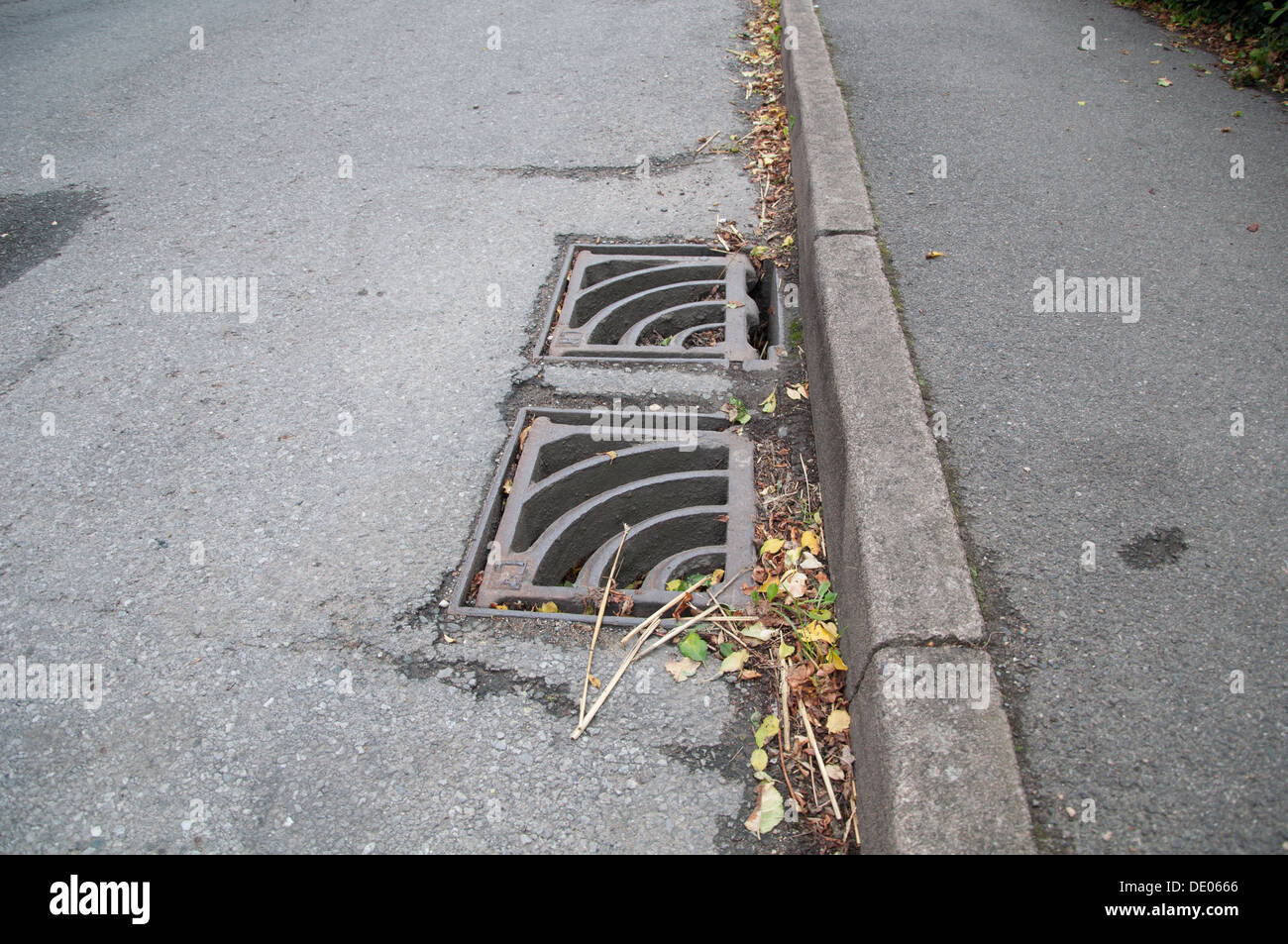 Verstopften Abflüssen Stockfoto