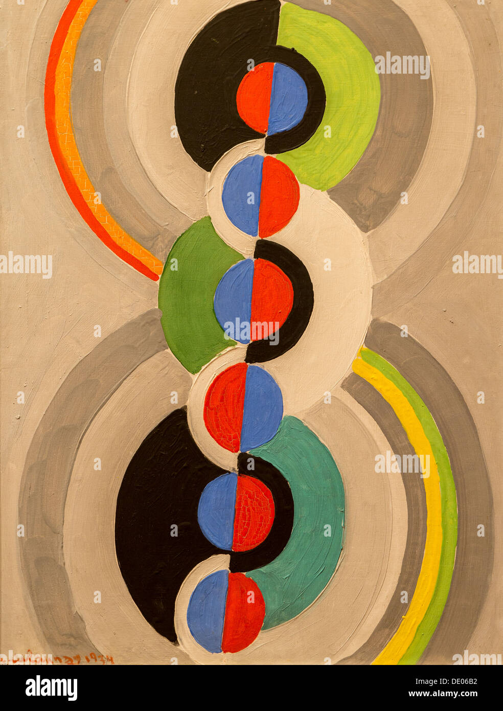 20. Jahrhundert - Rhytmus, 1934 - Robert Delaunay Philippe Sauvan-Magnet / aktive Museum Öl auf Leinwand Stockfoto