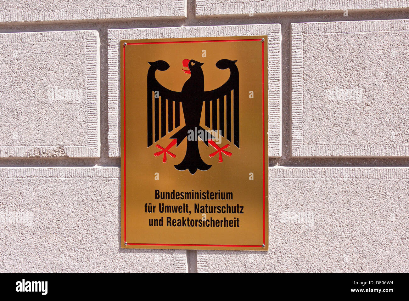Zeichen, Bundesministerium für Umwelt, Naturschutz und Reaktorsicherheit, Berlin Stockfoto