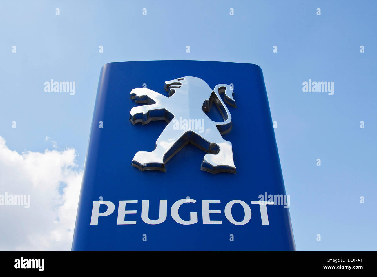 Peugeot, ein französischer Automobilhersteller, logo Stockfoto