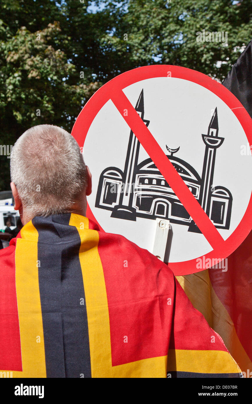 Protest gegen Islamisten, Zeichen, Pro Deutschland Bürgerbewegung, Demonstration gegen Salafisten, 18.8.2012 vor der Stockfoto