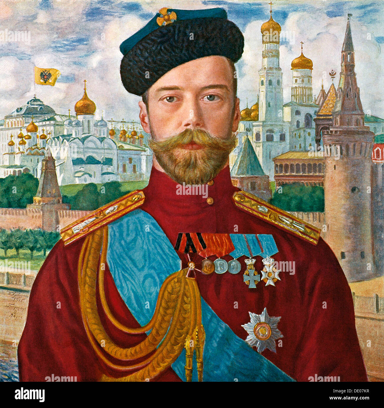 Zar Nikolaus II von Russland, 1915.  Künstler: Boris Mikhajlovich Kustodijew Stockfoto