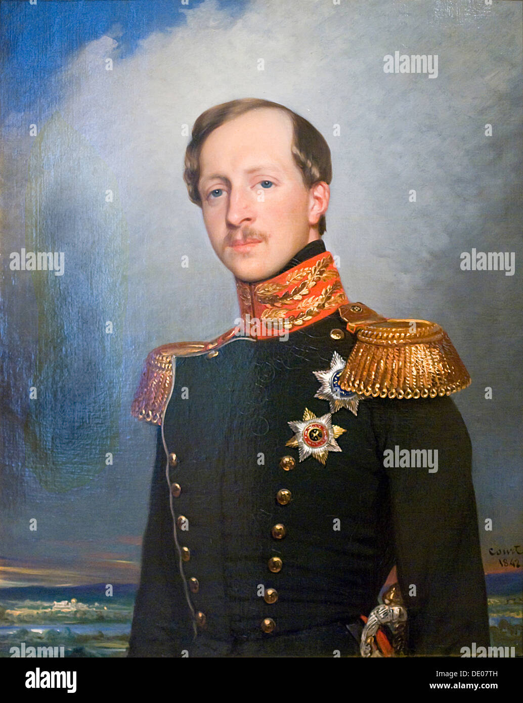 "Porträt von Herzog Peter von Oldenburg", 1842. Artist: joseph-désiré Hof Stockfoto