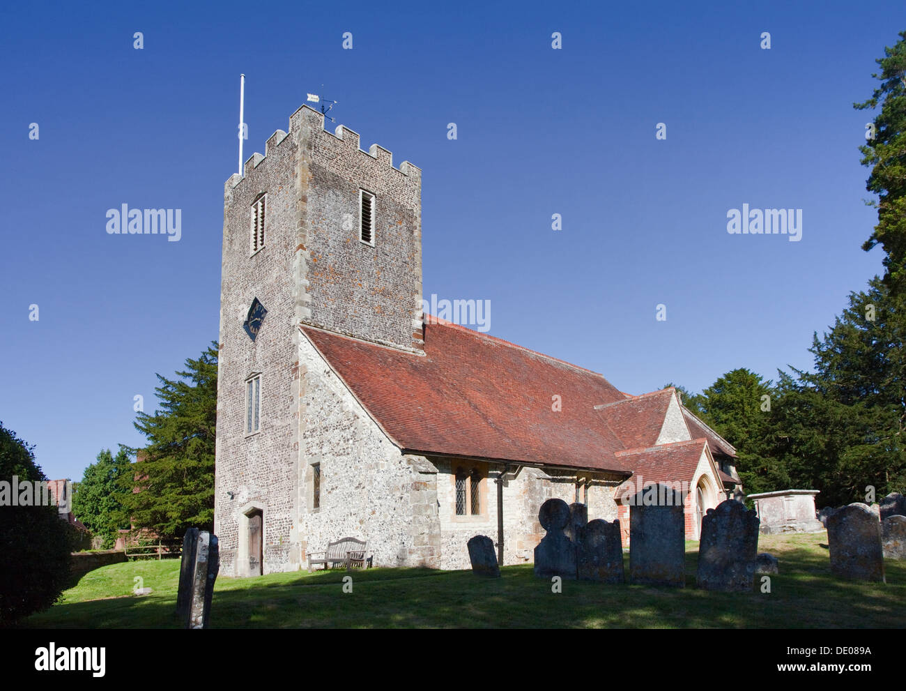 Str. Marys Kirche, Buriton, Hampshire, England Stockfoto