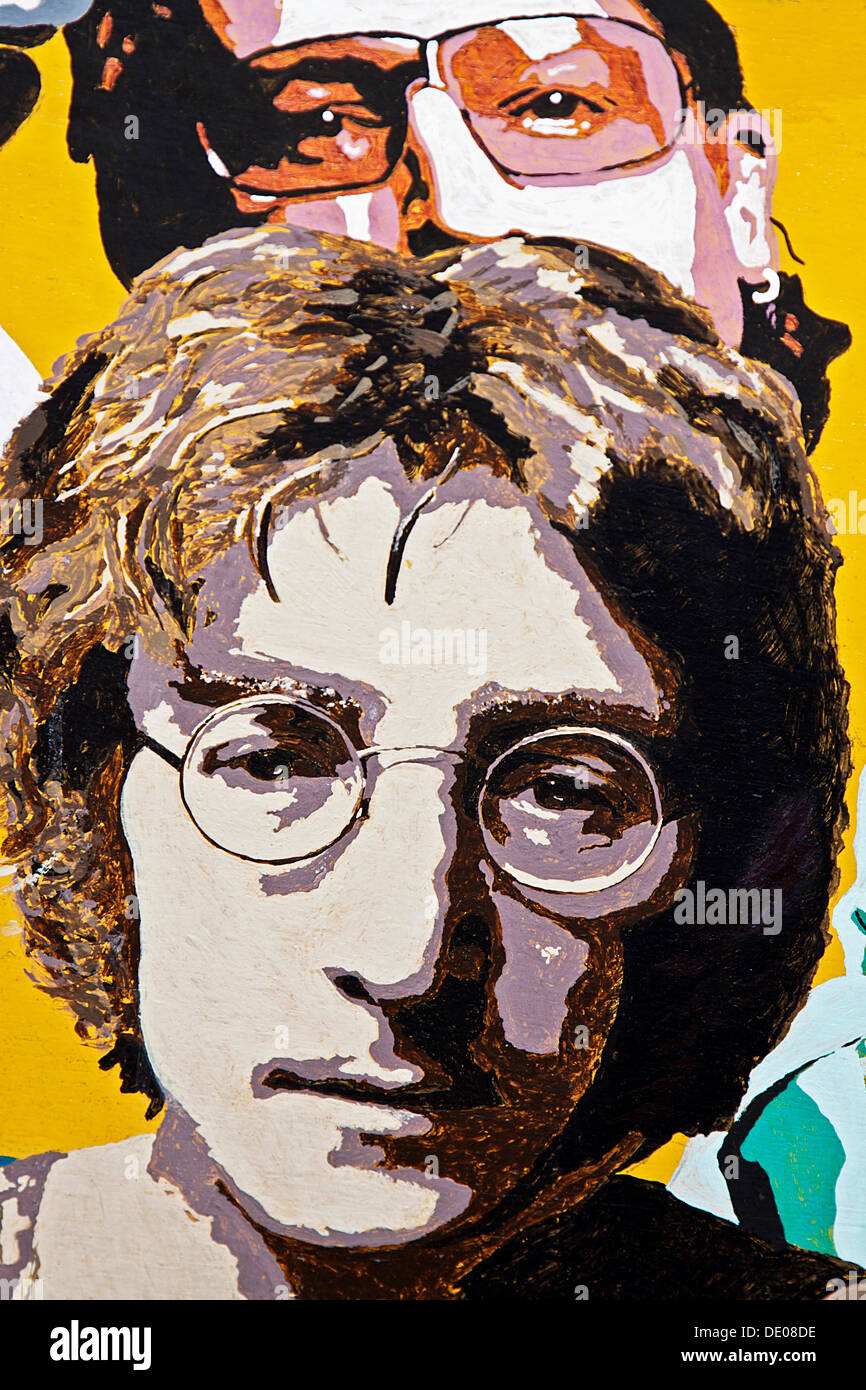 Gemaltes Porträt des Sängers John Lennon Stockfoto